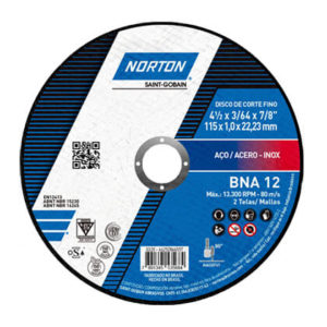 Disco de corte de 4 1/2 metal BNA12 NORTON